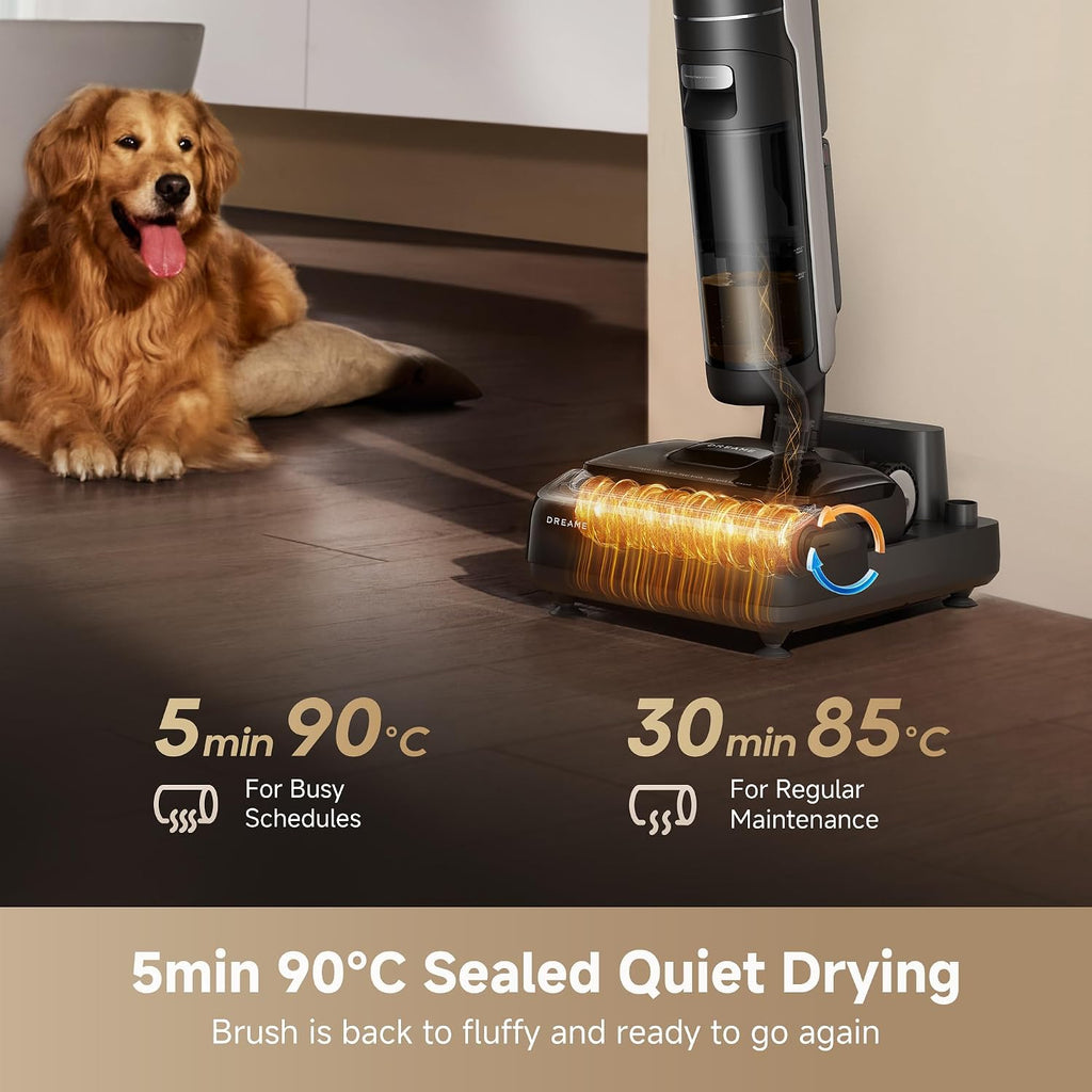 dreame H12 Dual FlexReach Fast Dry Cordless Wet Dry Vacuum Cleaner, 23kPa Suction, 90°C Self-Cleaning & Fast Drying in 5 Min, 180° Lie-Flat, Tangle-Free, 6-in-1 Multi-Function