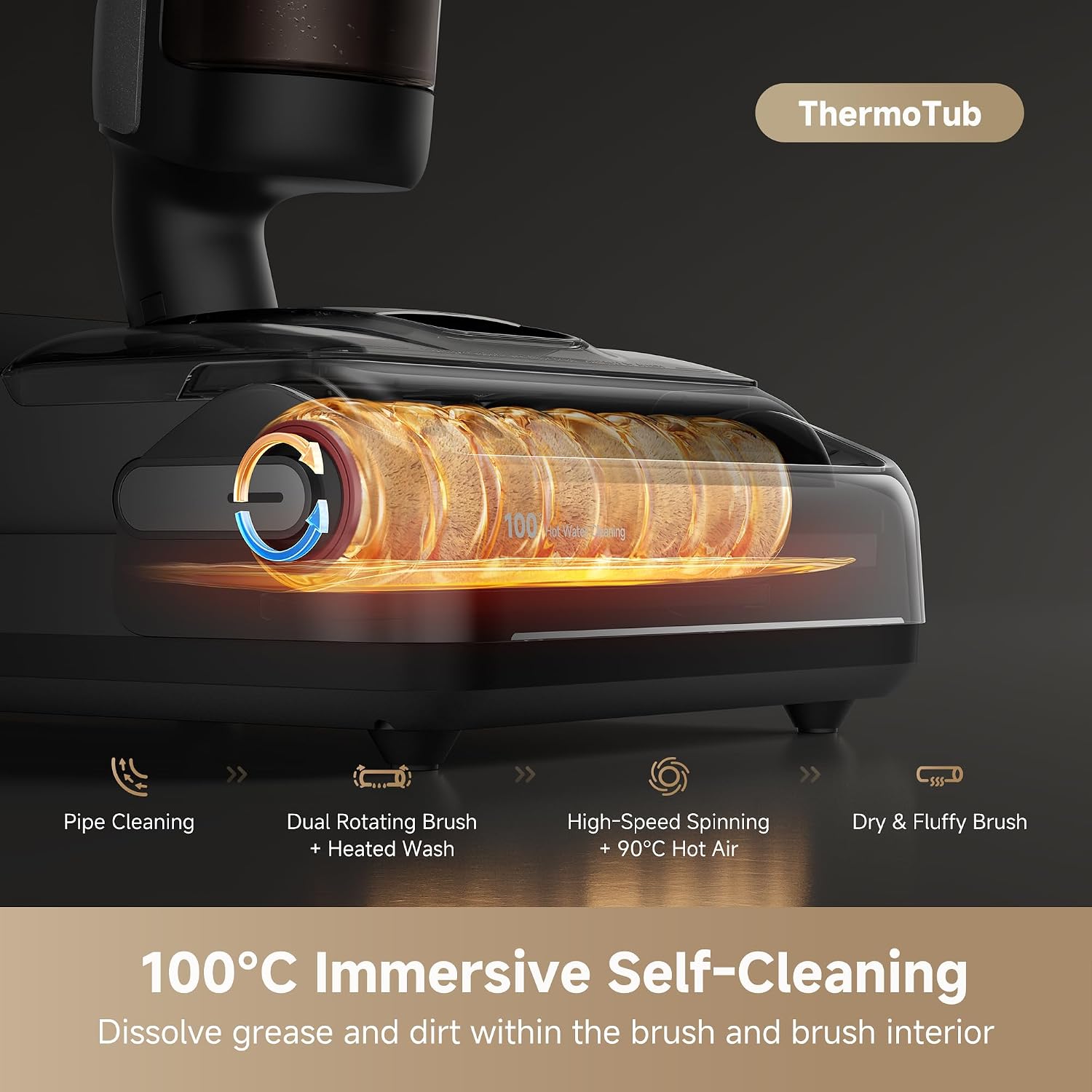 dreame H15 Cordless Wet Dry Vacuum Cleaner 21,000 Pa Suction, AI DescendReach Robotic Arm, Triple Edge,Tangle Cut Hair 180° Lie-Flat Reach, 100℃ Self-Cleanning,90℃ Quiet Drying 5min,Extended Runtime