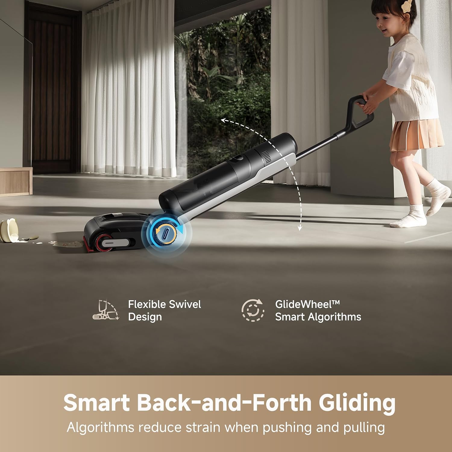 Dreame H15 Pro Wet & Dry Vacuum Cleaner and Mop, 21000Pa Suction, Up to 60 Min Runtime, 180° Lie-Flat Cleaning, ThermoTub 100°C Brush Self-Cleaning System, Hot Air Drying (Black)