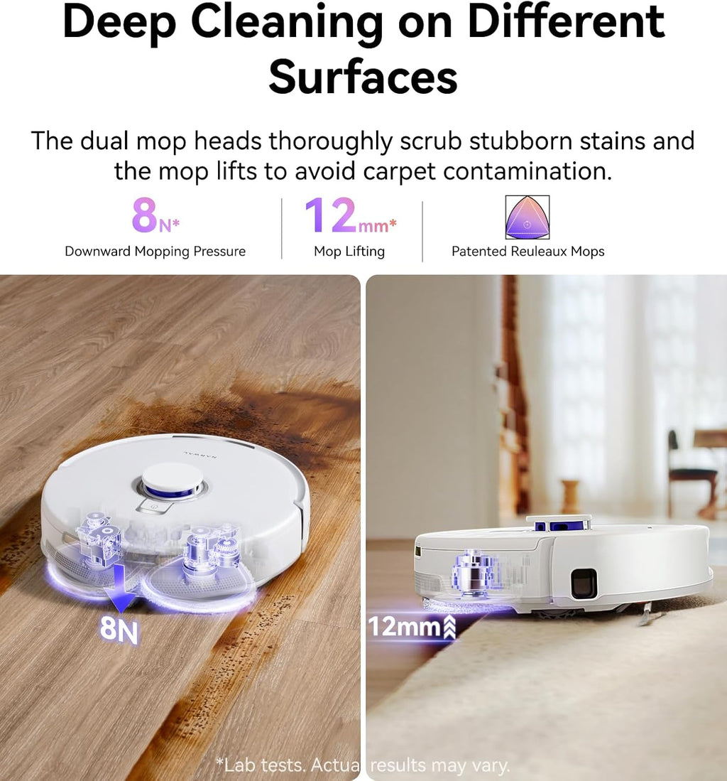NARWAL Freo Z10 Robot Vacuum and Mop Combo, Tangle Free Robot Mop, 15,000Pa Suction, Adapts to Hard-to-Reach Areas, Self-Emptying, Mop Washing & Drying, Obstacle Avoidance, for Pet Hair & Hard Floor