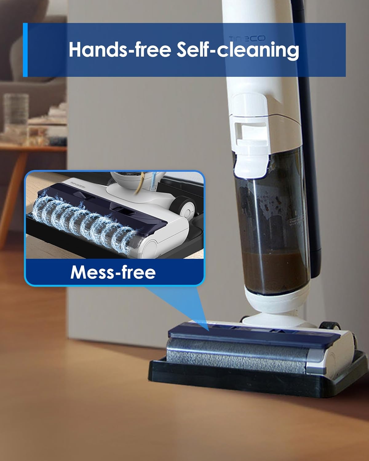 Tineco iFLOOR 5 Breeze Complete Wet Dry Vacuum Cordless Floor Washer, One-Step Cleaning for Hard Floors, Edge Clean, Auto Self-Cleaning, Lightweight & Cordless Design