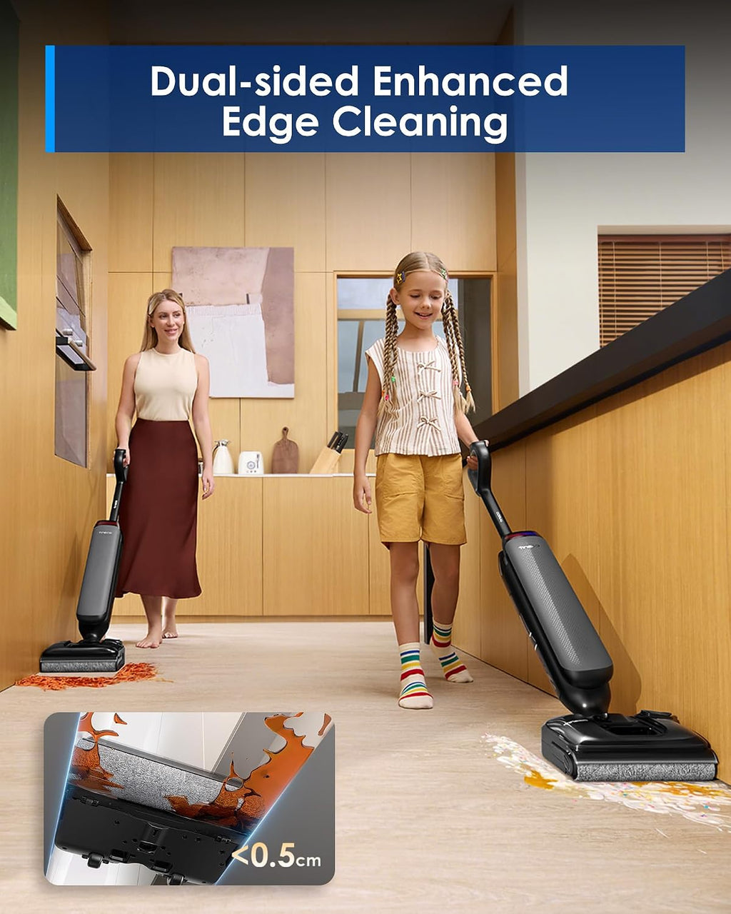 Tineco Floor One S7 Artist Wet Dry Vacuum Cleaner, 22kPa Suction, iLoop Smart Sensor, DualBlock Anti-Tangle Design, 85℃ Flashdry, 50 Min Runtime, Dual-Edge Cleaning, 180° Lay-Flat