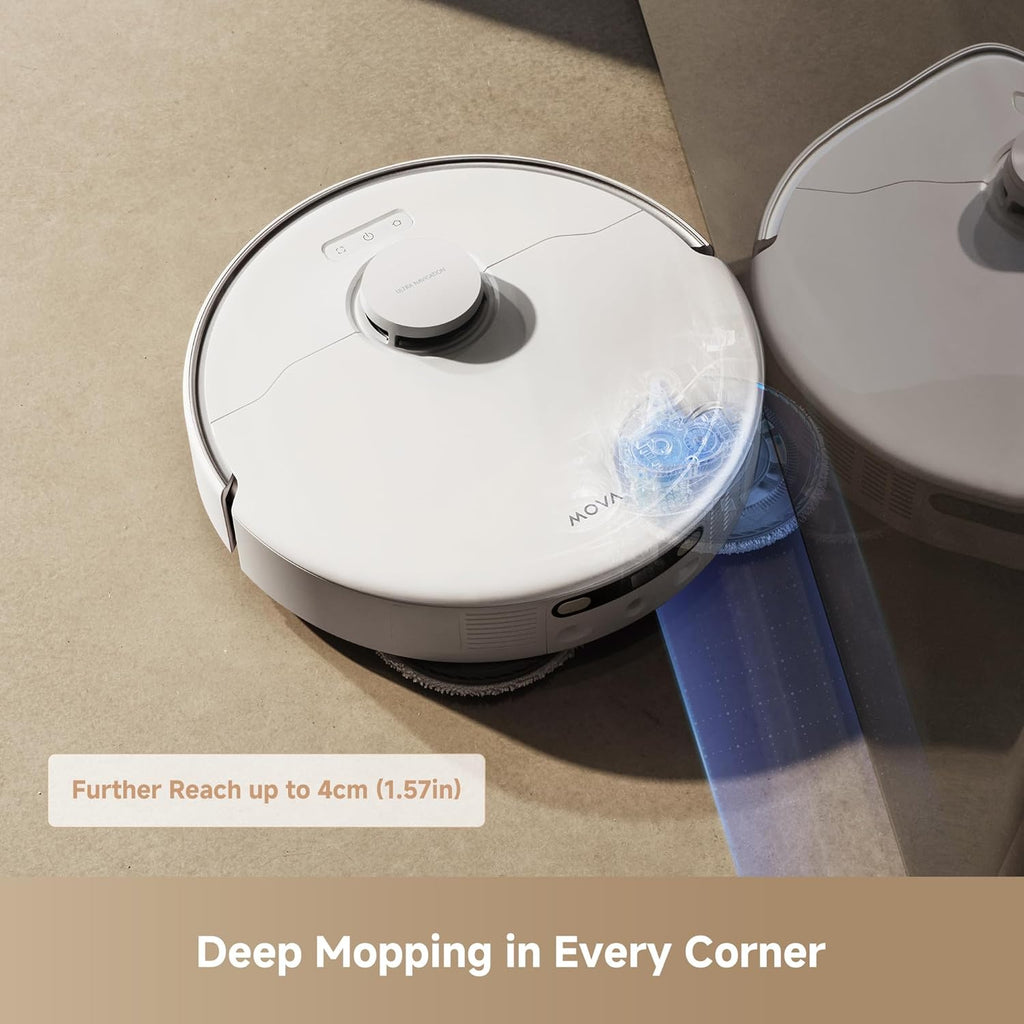 MOVA P50 Ultra Robot Vacuum with Flexible Mop, 19,000Pa Suction, Corner to Edge Cleaning, 75°C Dock Self Cleaning, Auto-Empty, Auto Refill, Obstacle Avoidance, Voice&App Control
