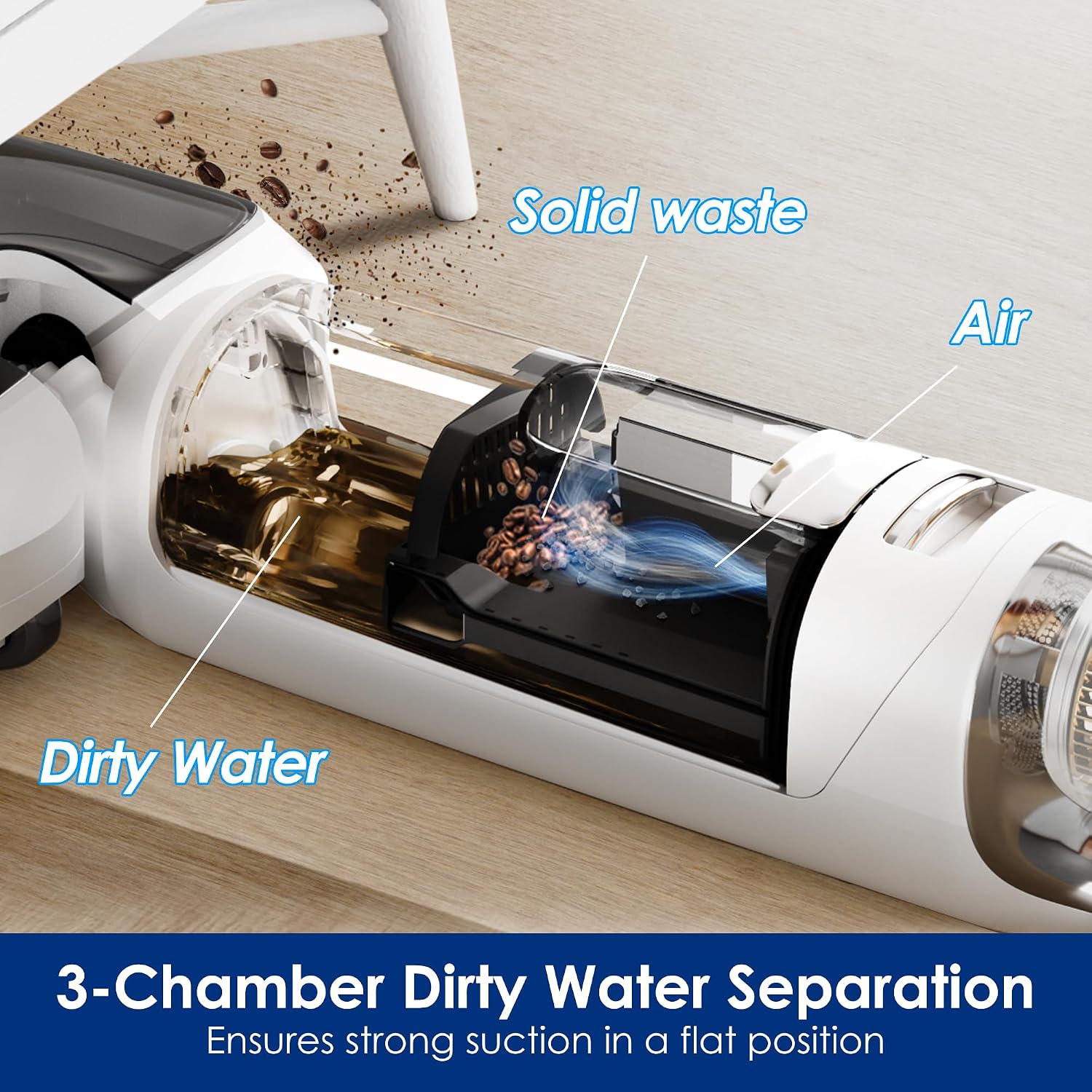 Tineco Floor ONE Stretch S6 Wet Dry Vacuum Cleaner, 180°Lay-Flat, 13cm Compact Design, 70℃ Flashdry Self-Cleaning in 5min, Long Runtime, Dual-Sided Edge Cleaning, Enhanced Flexibility