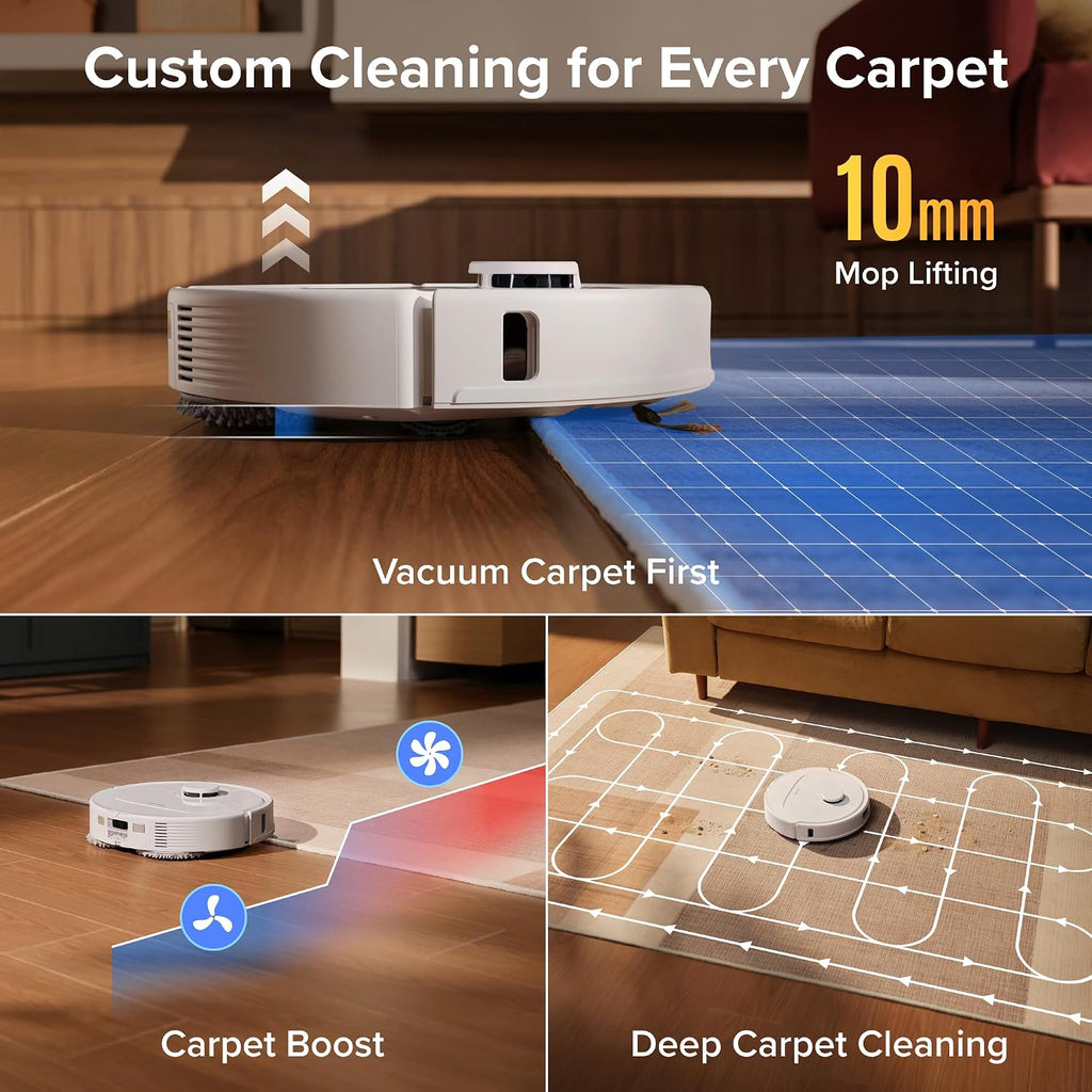 roborock Qrevo L Pro Robot Vacuum and Mop, 18,500Pa Powerful Suction, 75°C Water Mop Washing & 45°C Air Drying, All-in-One Self-Emptying & Refilling Dock, Anti-Tangle Brushes for Home, Pet Hair, White