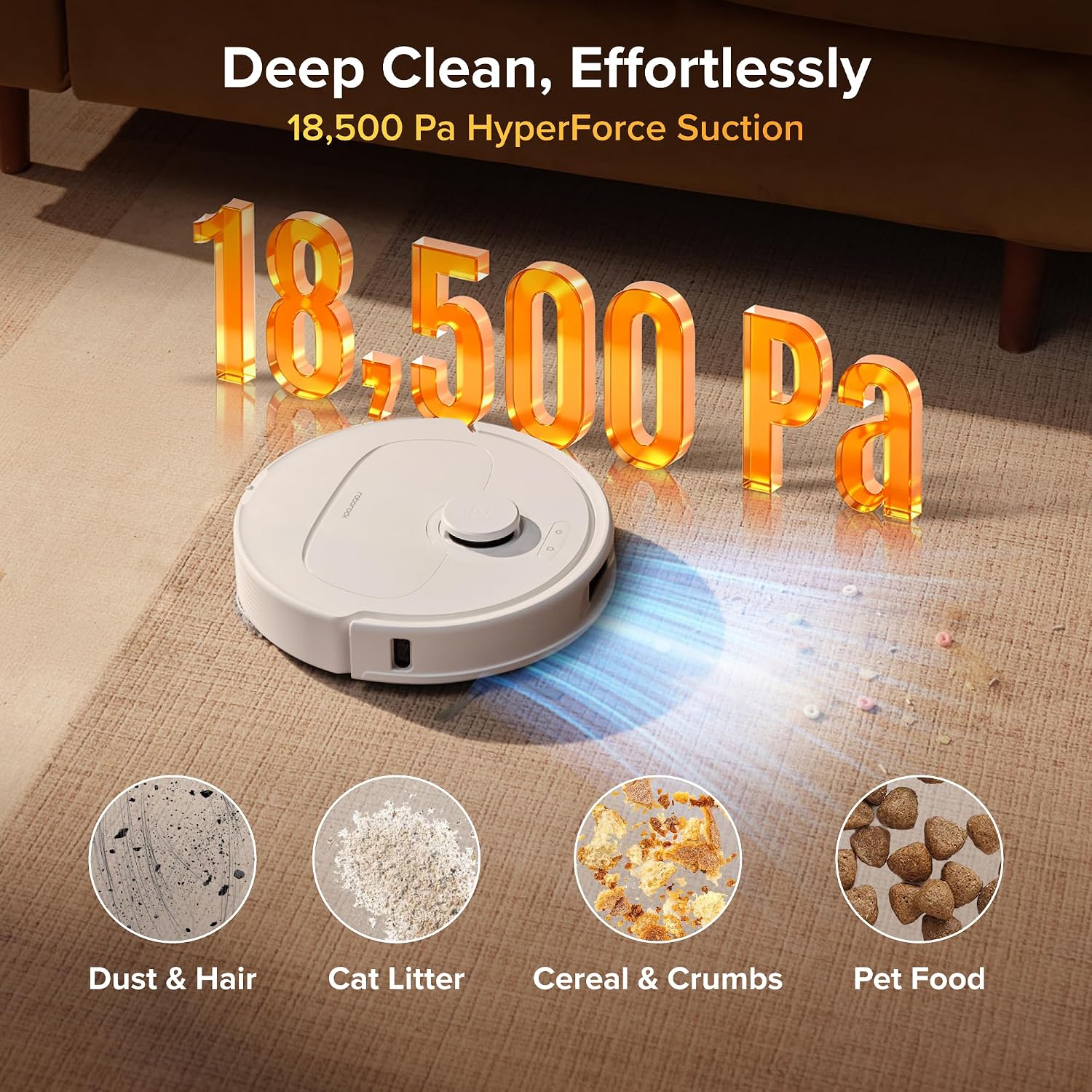 roborock Qrevo L Pro Robot Vacuum and Mop, 18,500Pa Powerful Suction, 75°C Water Mop Washing & 45°C Air Drying, All-in-One Self-Emptying & Refilling Dock, Anti-Tangle Brushes for Home, Pet Hair, White