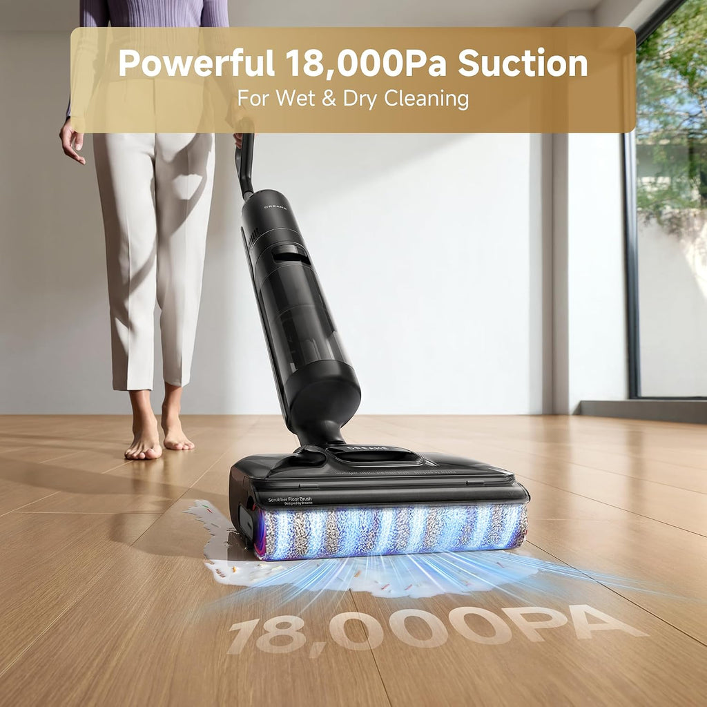 dreame H12 Pro FlexReach Fast Dry Cordless Wet Dry Vacuum, 180° Lie-Flat, 90°C Self-Cleaning & Fast Drying in 5 Min, Edge-to-Edge Cleaning, Smart Dirt Detection, 50 Min Runtime, Anti-Tangle