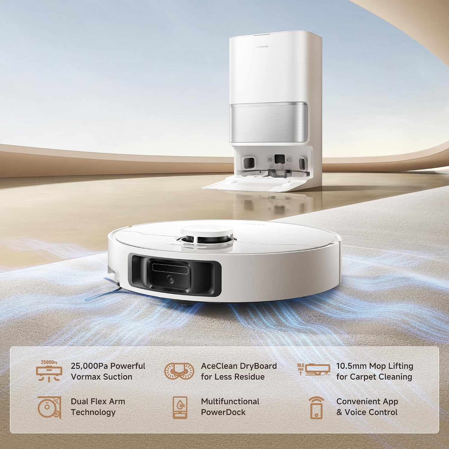 dreame L10s Ultra Gen3 dreame Robot Vacuum and Mop, 25,000PA Power Suction, MopExtend™ RoboSwing Technology, Self -Empty for 100 Days, Auto Mop Washing, Pet Zone Cleaning,App Control, All in one