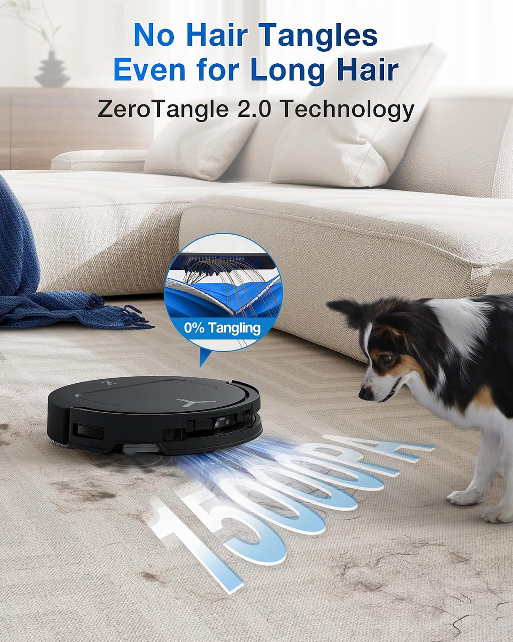 ECOVACS DEEBOT T50 PRO Omni Robot Vacuum and Mop, 8.1cm Ultra-Thin, 15000Pa Suction, ZeroTangle &TruEdge 2.0, AIVI 3.0 Obstacle Avoidance, Auto Mop Wash/Dry/Refill, Self-Emptying, Pet Hair Friendly