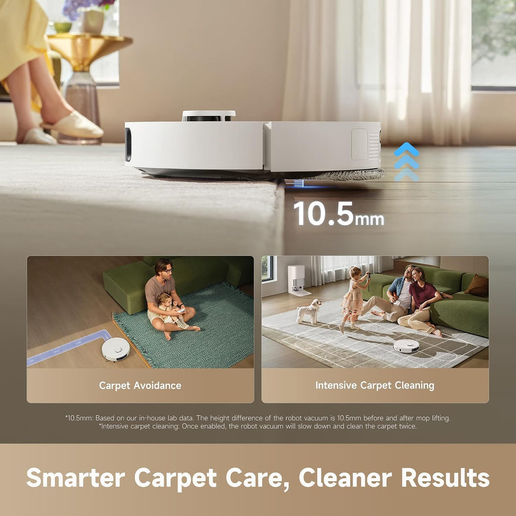 dreame D30 Ultra Robot Vacuum, Auto Vacuum & Mop, 25,000 Pa Suction Power, Dual Mop and Floor Cleaning,Carpet Detection,TriCut Brush Carpets & Pet Hair, App & Remote Control, Hands-Free Cleaning