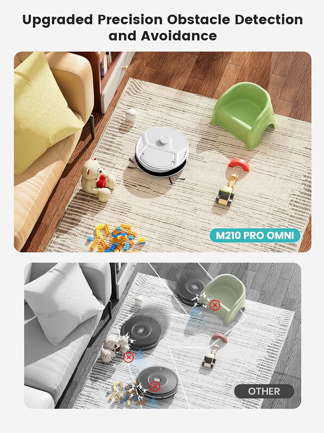 Lefant M210 Pro Omni Robot Vacuum and Mop, 20,000Pa Suction, Real-Time Roller Mop Cleaning, Self-Cleaning Dock, dToF LiDAR Mapping, PSD Obstacle Avoidance, Pet Hair, WiFi App & Alexa, White
