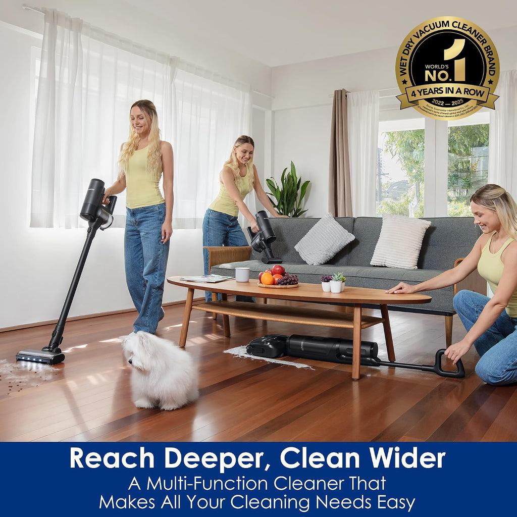 Tineco Floor ONE Switch S7 Stretch 5-in-1 Multi-Function Cleaner, 180° Lay-Flat Design, FlashDry with 85℃ Hot Air, Anti-Tangle Design for Both Floor Washer & Vacuum Cleaner