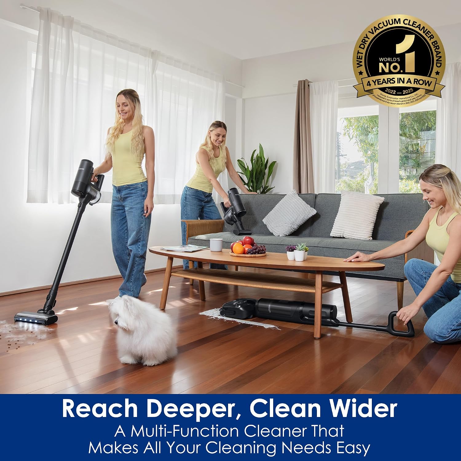 Tineco Floor ONE Switch S7 Stretch 5-in-1 Multi-Function Cleaner, 180° Lay-Flat Design, FlashDry with 85℃ Hot Air, Anti-Tangle Design for Both Floor Washer & Vacuum Cleaner
