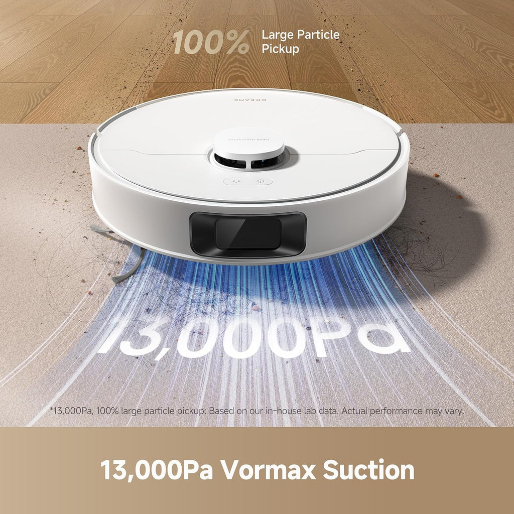 dreame D20 Plus Auto-Empty Robot Vacuum and Mop, 13000Pa Strong Suction, HyperStream Anti-Tangle Brush, 150 Days Hands-Free, Infrared Edge Cleaning, App Control
