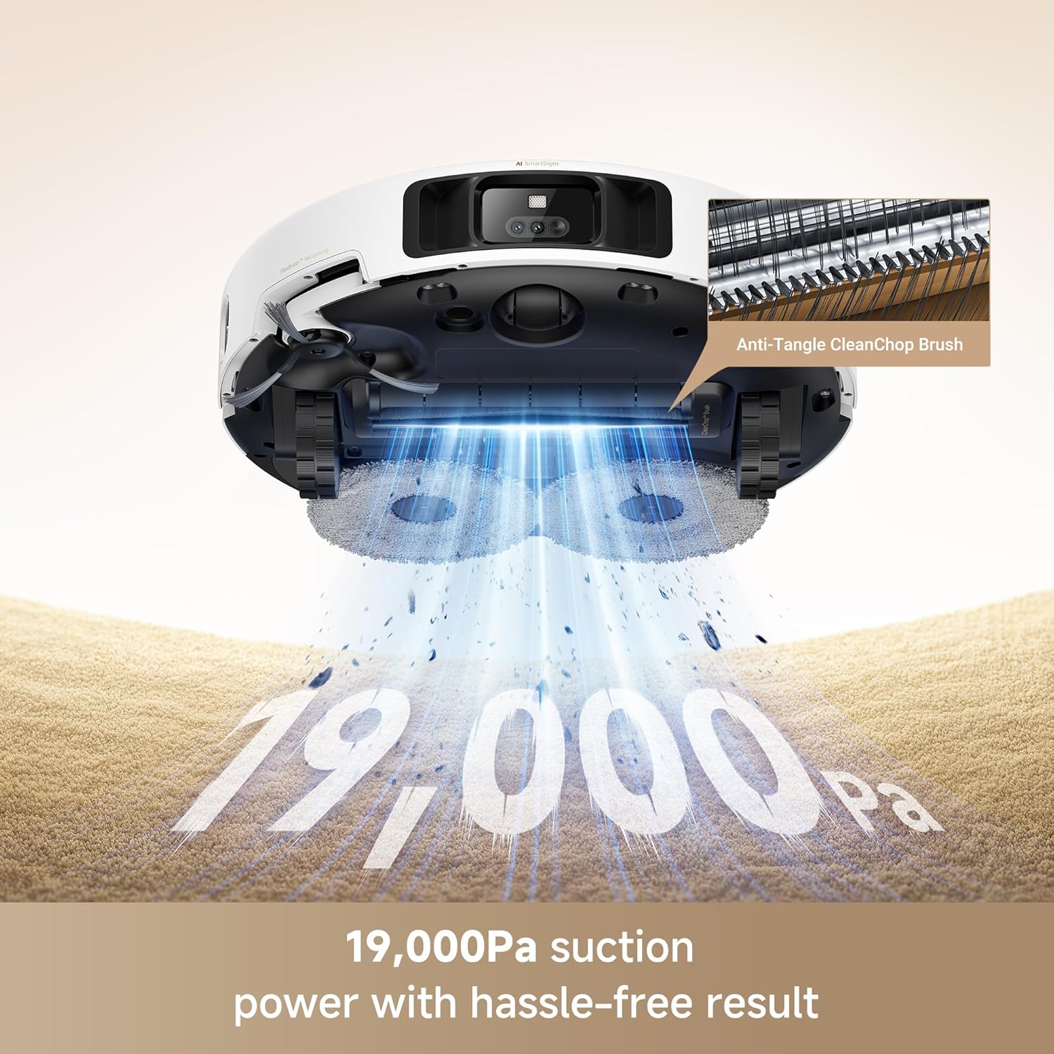 MOVA P50 Pro Ultra Robot Vacuum and Mop, 19,000Pa Suction Corner to Edge Cleaning, 75℃ Dock Self Cleaning, Auto-Empty, Voice & App Control