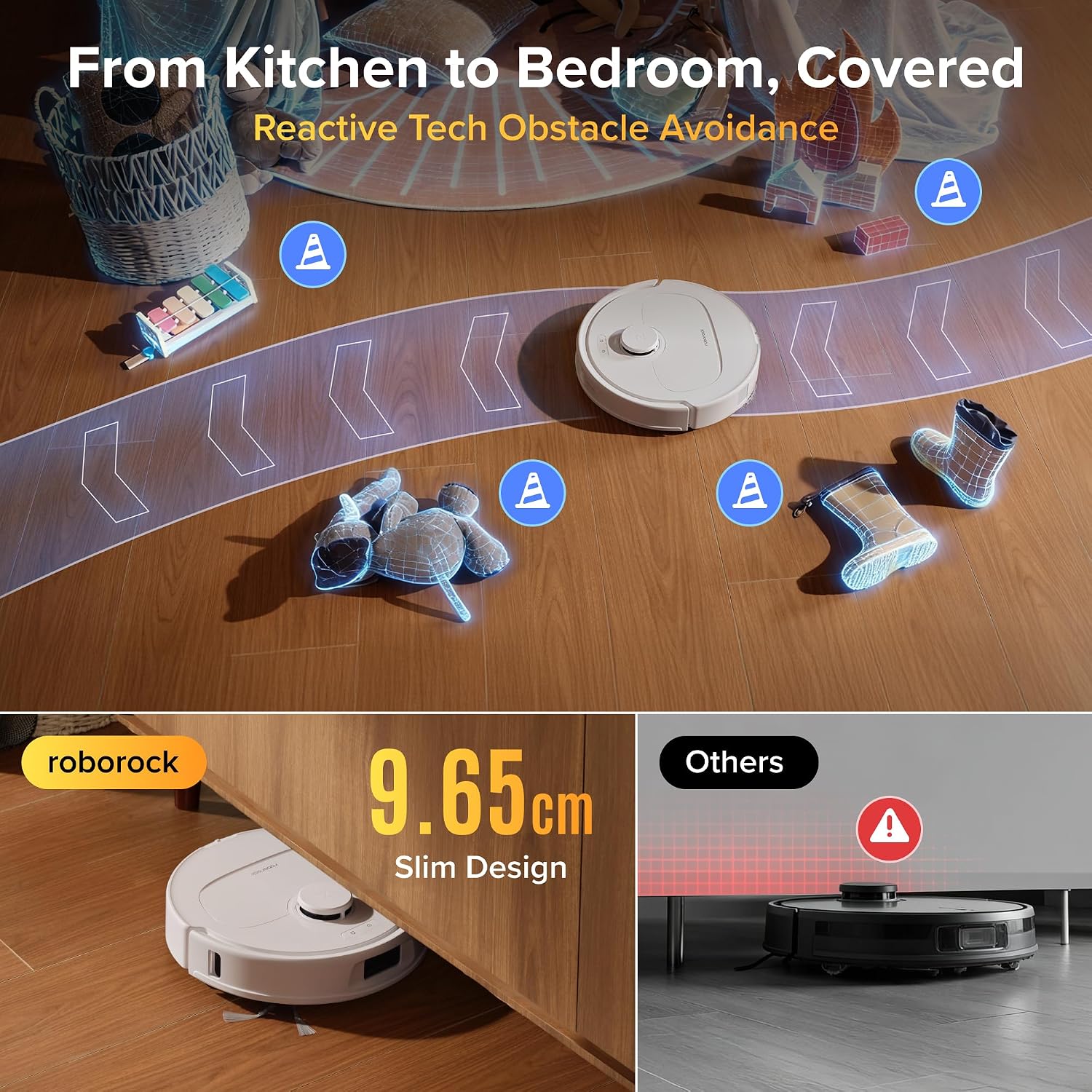 roborock Qrevo L Pro Robot Vacuum and Mop, 18,500Pa Powerful Suction, 75°C Water Mop Washing & 45°C Air Drying, All-in-One Self-Emptying & Refilling Dock, Anti-Tangle Brushes for Home, Pet Hair, White
