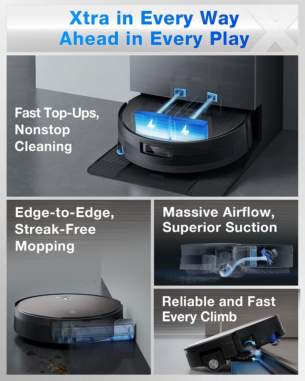 ECOVACS DEEBOT X11 PRO Omni Robot Vacuum and Mop, Auto Refill & Drain Station, 75°C Hot Wash, PowerBoost 1000m² Coverage, 19500Pa Suction, AI Agent YIKO, Self-Cleaning for Carpets Pet Hair
