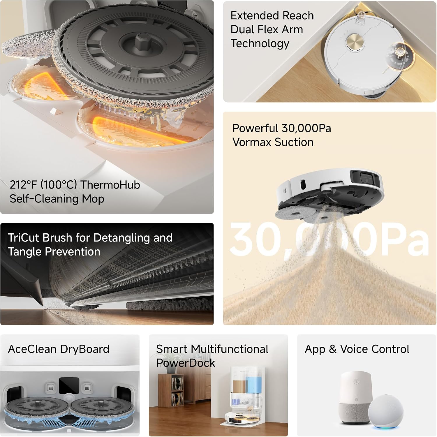 dreame L50 Ultra AE Robot Vacuum Cleaner Mop with Automatic Emptying, Mop with Self-Cleaning at 100 ° C, Suction Power of 30,000 Pa,Obstacle Avoidance and 360° Navigation, Thorough Cleaning from