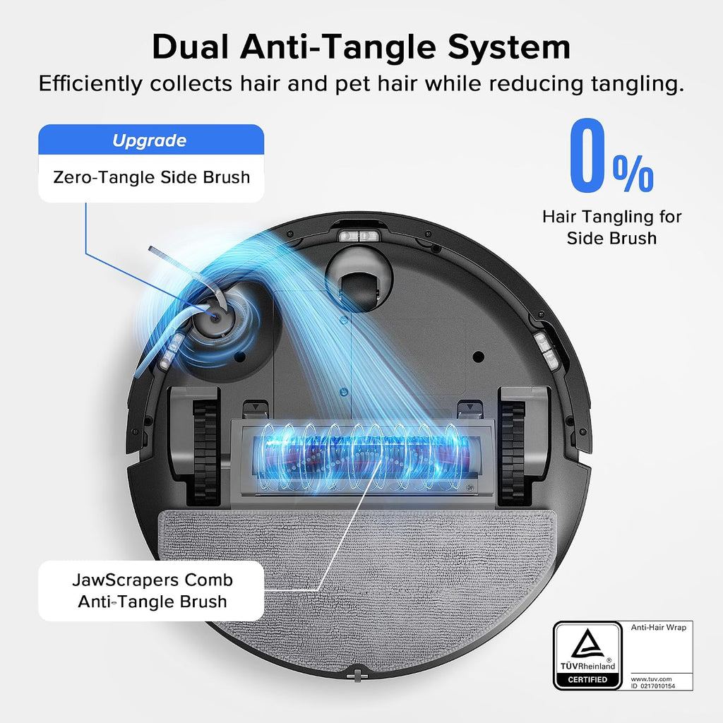 Roborock Q7B Robot Vacuum, 8000 Pa Powerful Suction, Dual Anti-Tangle System, Zero-Tangle Side Brush, App Control, Black