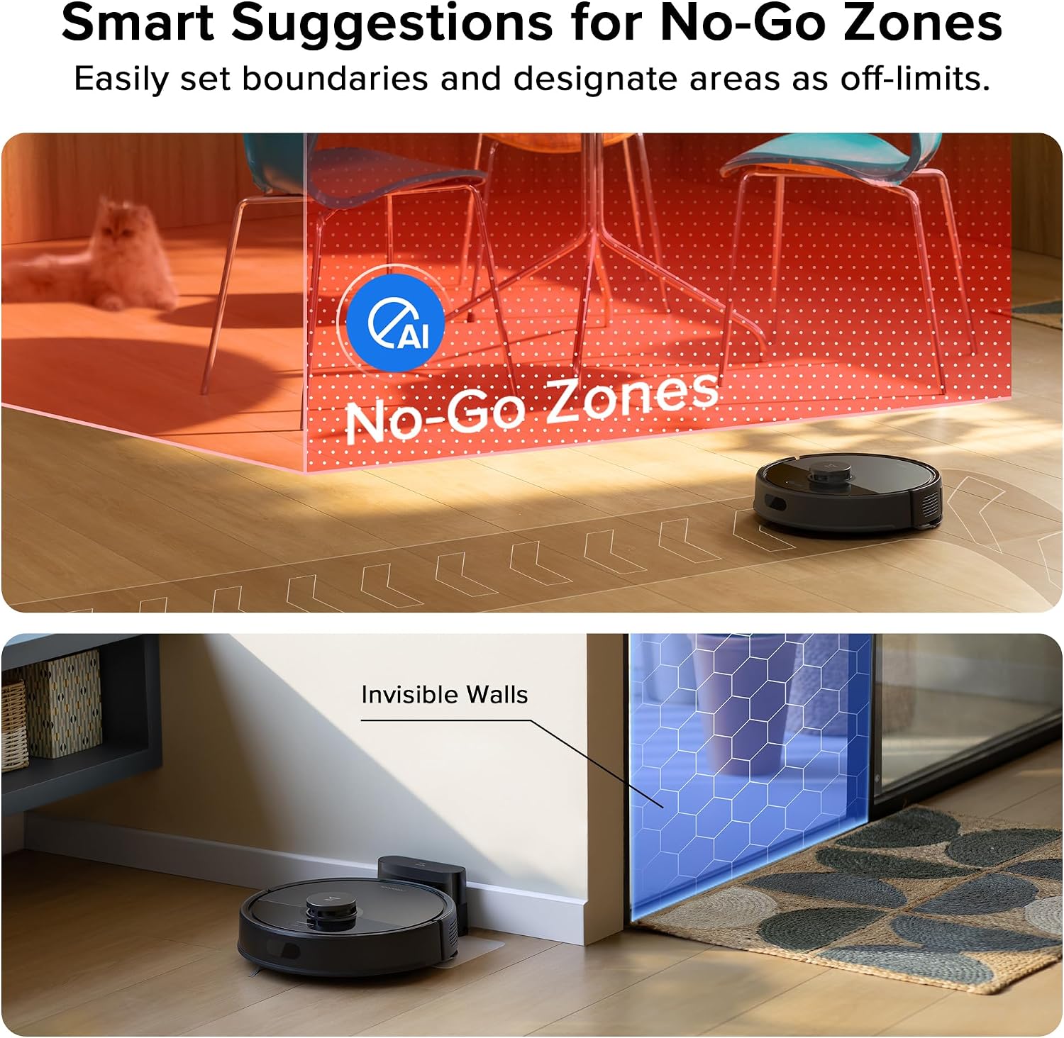 Roborock Q7B Robot Vacuum, 8000 Pa Powerful Suction, Dual Anti-Tangle System, Zero-Tangle Side Brush, App Control, Black