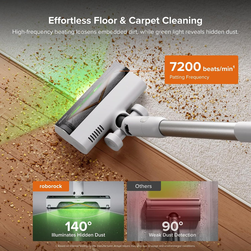 roborock H60 Hub Plus Cordless Vacuum Cleaner with Auto-Empty Dock, 170AW Max Suction, 0% Tangle Rate, 140° Ultra-Wide Green LED Light, Up to 80 Min Runtime, Anti-Tangle Brush for Carpets