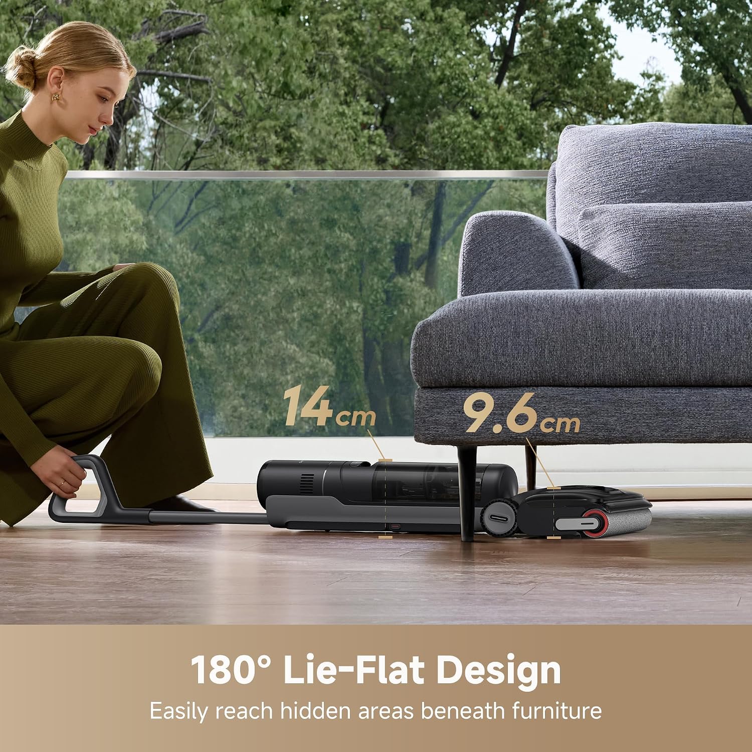 dreame H12 Dual FlexReach Fast Dry Cordless Wet Dry Vacuum Cleaner, 23kPa Suction, 90°C Self-Cleaning & Fast Drying in 5 Min, 180° Lie-Flat, Tangle-Free, 6-in-1 Multi-Function