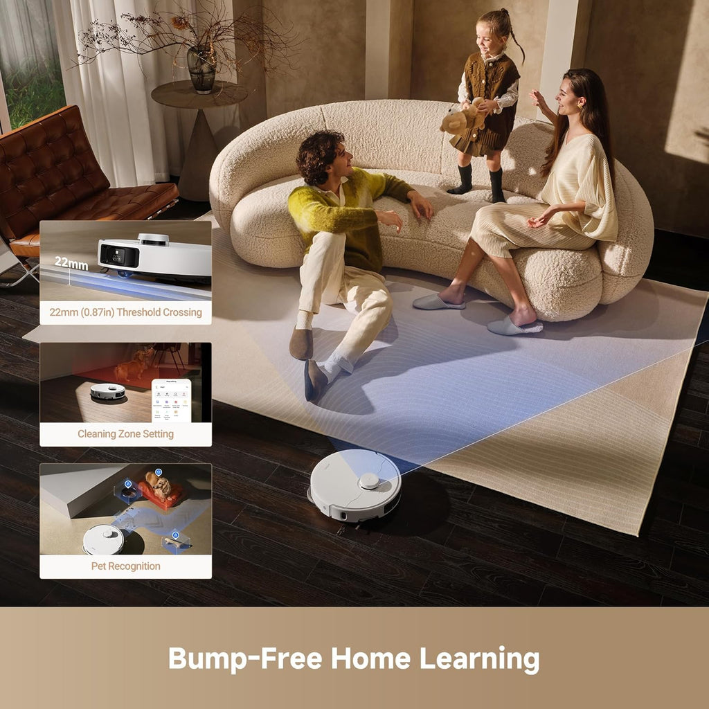 MOVA P50 Pro Ultra Robot Vacuum and Mop, 19,000Pa Suction Corner to Edge Cleaning, 75℃ Dock Self Cleaning, Auto-Empty, Voice & App Control
