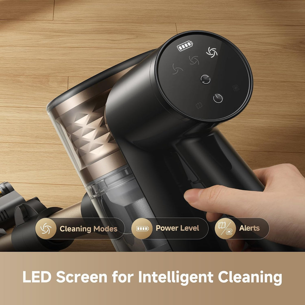 dreame R10 Vacuum Cleaner, LED Display& LED Illumination Brush, Flexible Extension Rod,250W/20,000 Pa, up to 45 Mins, 0.5 L Dust Container, One-Click Dirt Emptying, Anti-Tangle Brush with Light