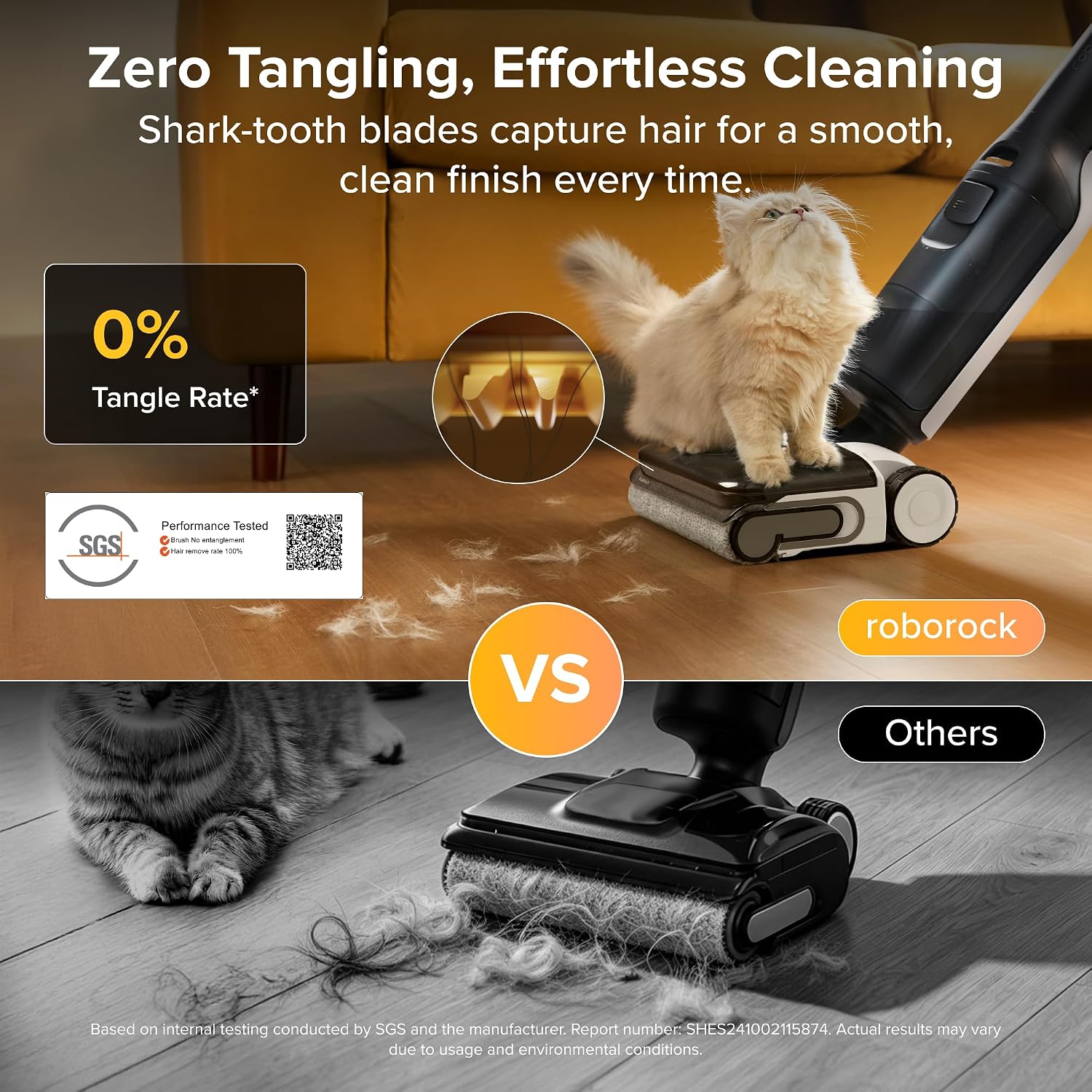 roborock F25 LT GEN2 Wet Dry Vacuum Cleaner, Cordless Vacuum Mop All in One for Hard Floor, 20000Pa Floor Cleaner with Zero Tangle, Edge-to-Edge Cleaning, Ideal for Homes with Pets, 90℃ Self-Cleaning