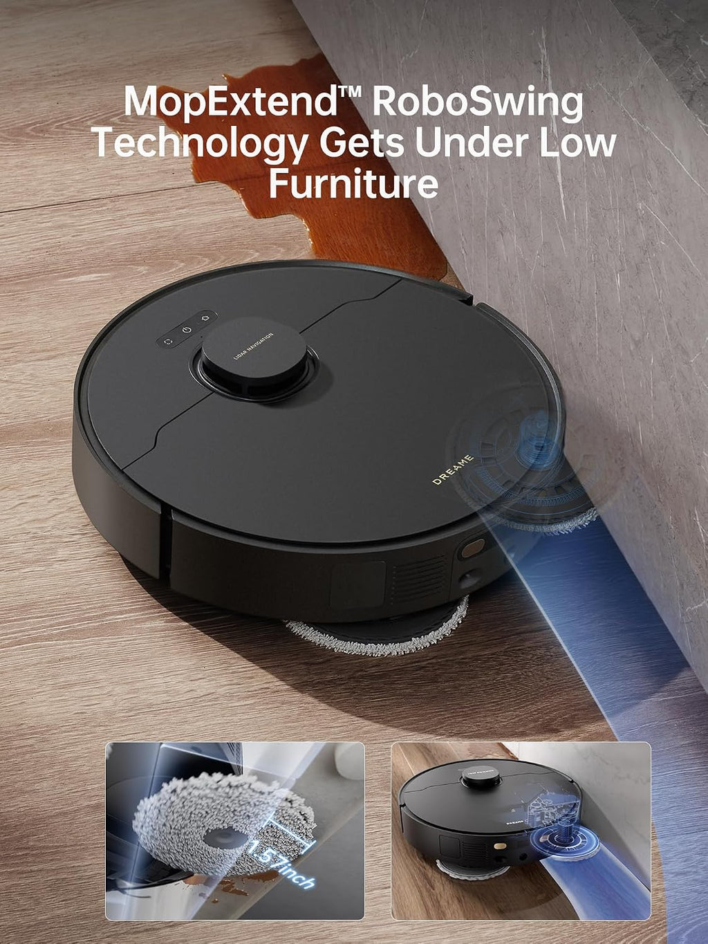dreame X40 Ultra Robotic Vacuum with Removable & Liftable Mop, 12,000Pa Suction, SideBrush Extensive Cleaning, Hot Water Mop&Washboard Self Cleaning
