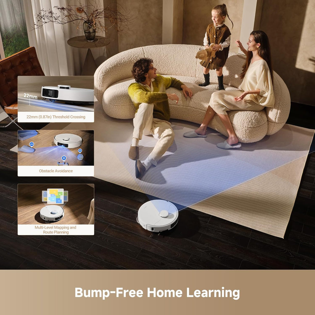 MOVA P50 Ultra Robot Vacuum with Flexible Mop, 19,000Pa Suction, Corner to Edge Cleaning, 75°C Dock Self Cleaning, Auto-Empty, Auto Refill, Obstacle Avoidance, Voice&App Control