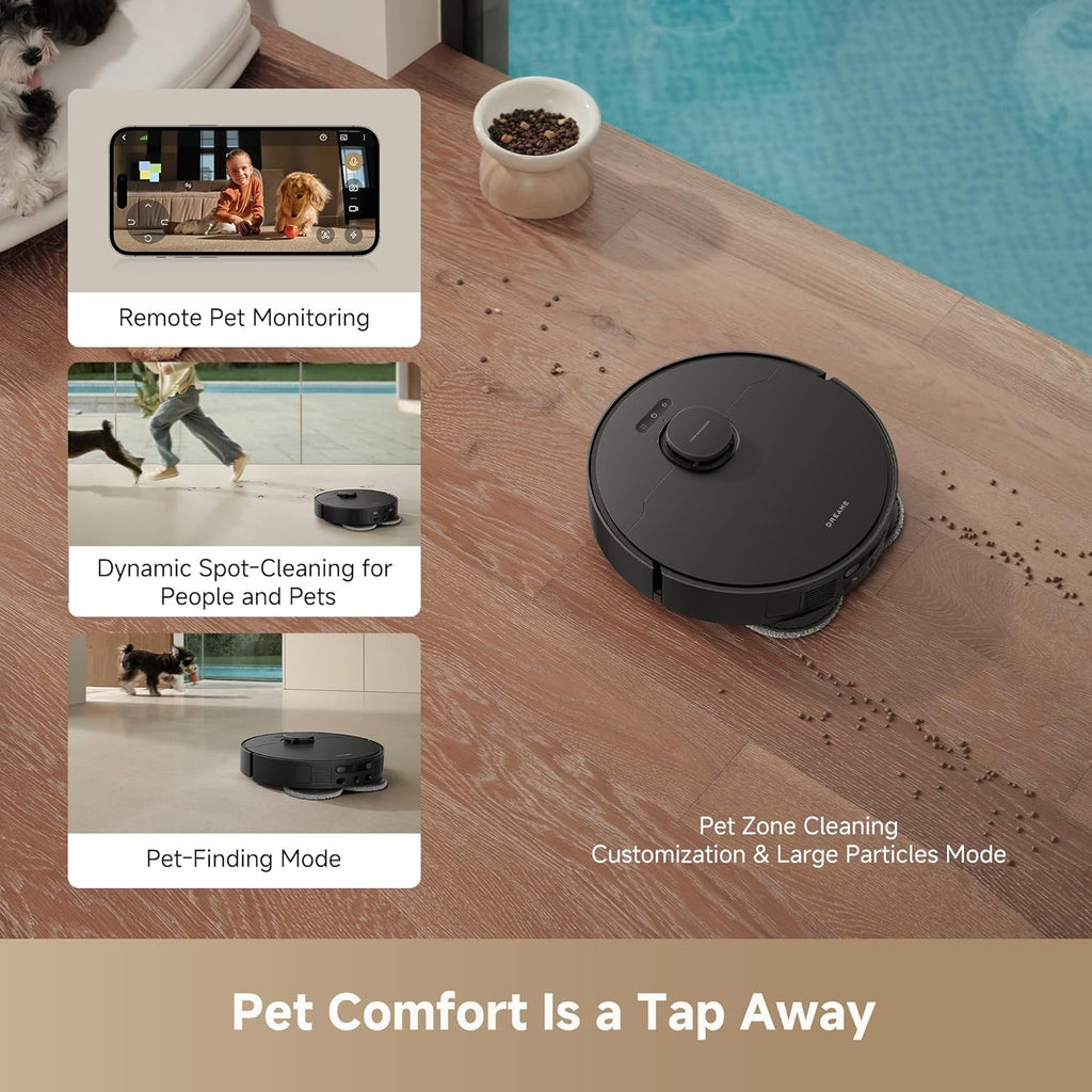 dreame L40 Ultra AE Robot Vacuum and Mop, 19,000Pa Suction, Self Emptying Dust Box, Flexible Mop & 75℃ Self Cleaning Washboard, Diverse Brush Selection, All-in-One Station, Auto Refill