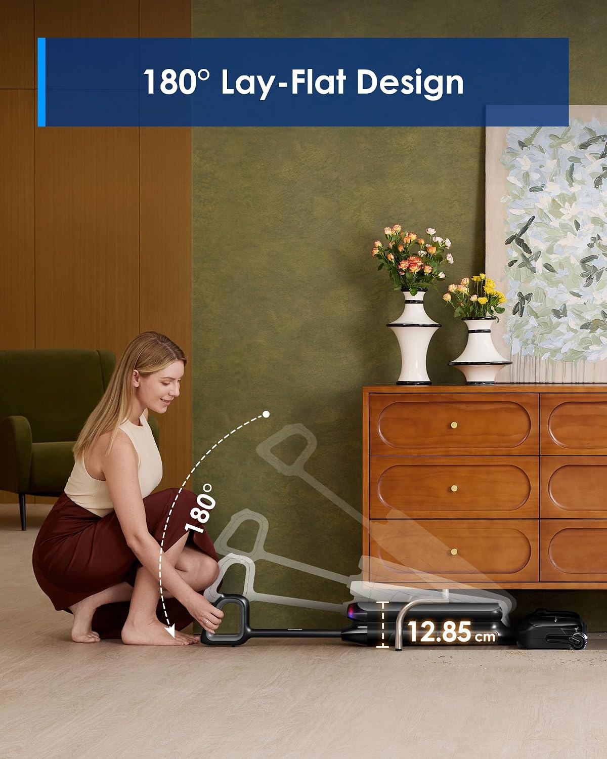 Tineco Floor One S7 Artist Wet Dry Vacuum Cleaner, 22kPa Suction, iLoop Smart Sensor, DualBlock Anti-Tangle Design, 85℃ Flashdry, 50 Min Runtime, Dual-Edge Cleaning, 180° Lay-Flat