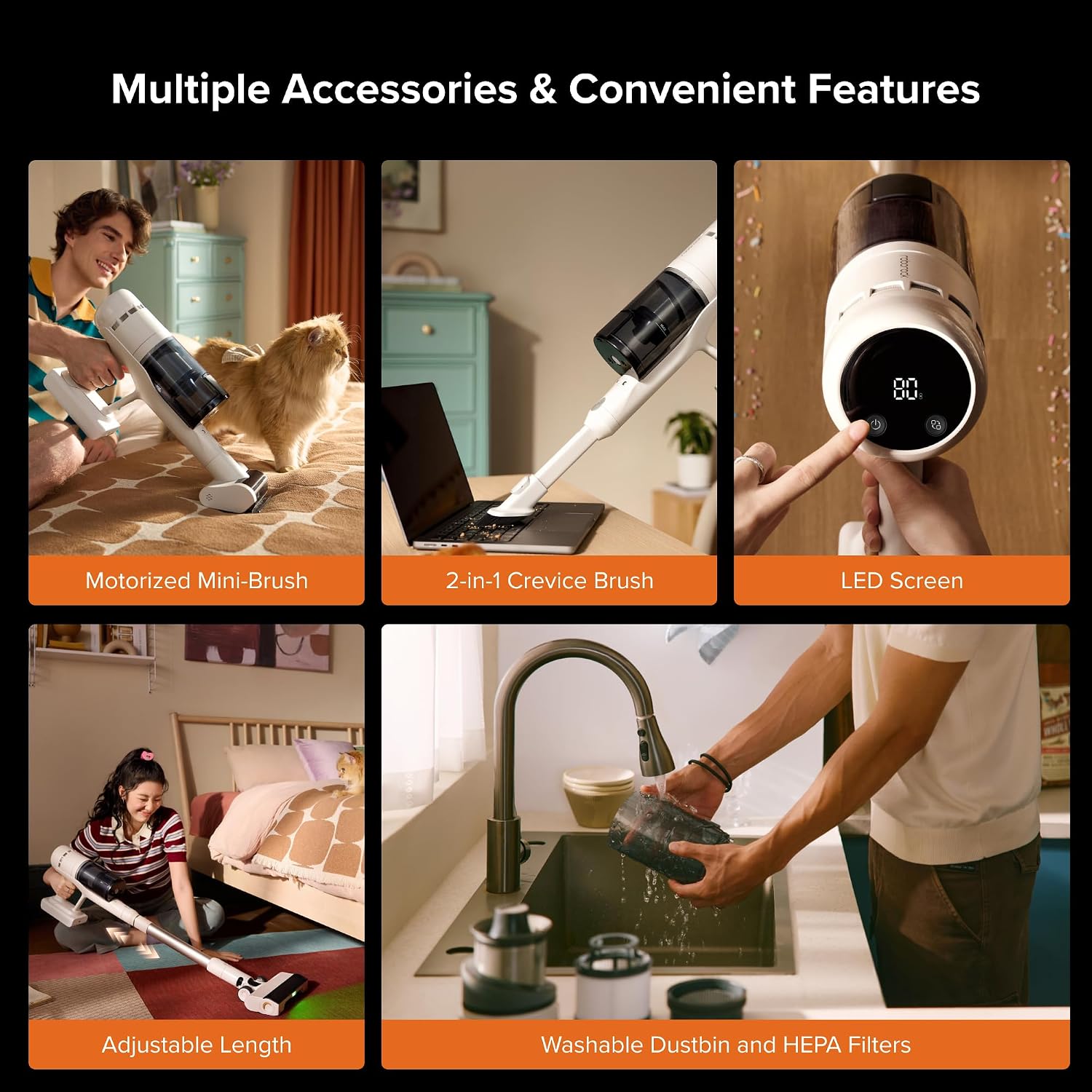 roborock H60 Hub Plus Cordless Vacuum Cleaner with Auto-Empty Dock, 170AW Max Suction, 0% Tangle Rate, 140° Ultra-Wide Green LED Light, Up to 80 Min Runtime, Anti-Tangle Brush for Carpets