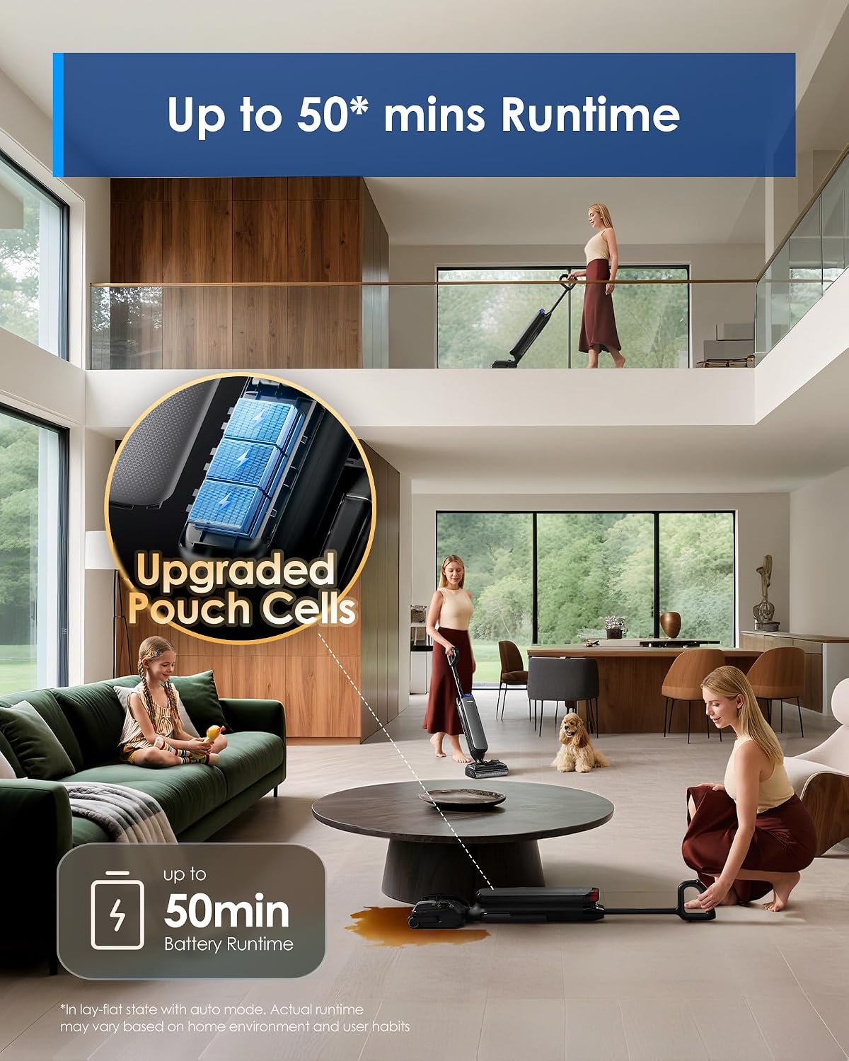 Tineco Floor One S7 Artist Wet Dry Vacuum Cleaner, 22kPa Suction, iLoop Smart Sensor, DualBlock Anti-Tangle Design, 85℃ Flashdry, 50 Min Runtime, Dual-Edge Cleaning, 180° Lay-Flat