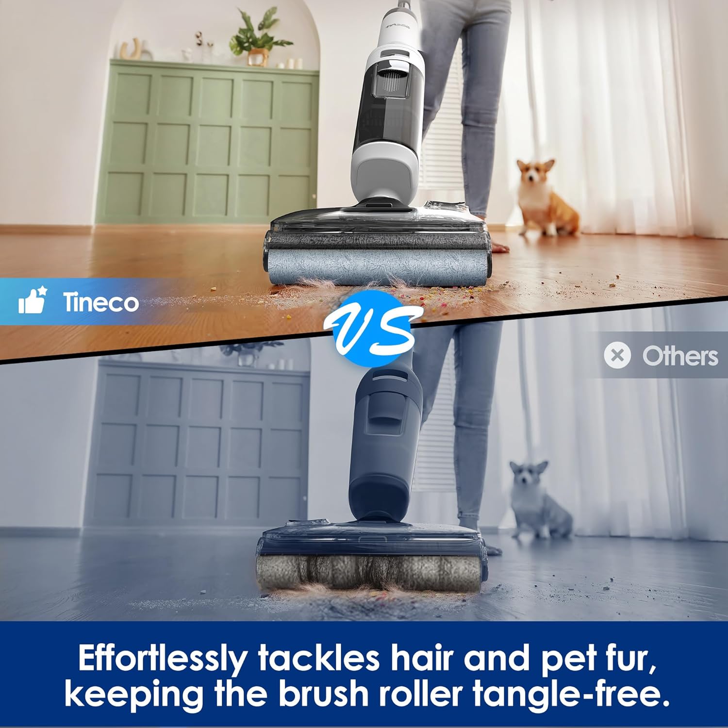 Tineco Floor ONE Stretch S6 Wet Dry Vacuum Cleaner, 180°Lay-Flat, 13cm Compact Design, 70℃ Flashdry Self-Cleaning in 5min, Long Runtime, Dual-Sided Edge Cleaning, Enhanced Flexibility