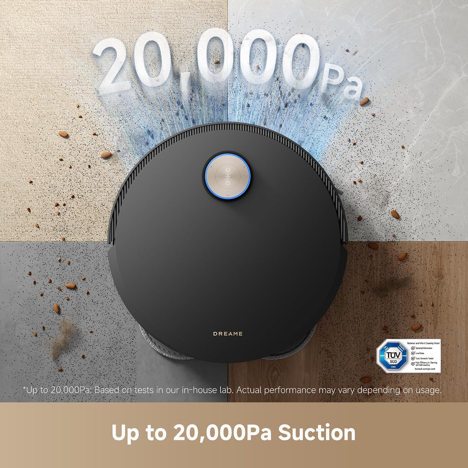 dreame X50 Ultra Robot Vacuum and Mop with Auto-Empty and Mop Self-Cleaning, 20,000Pa Suction, Obstacle Avoidance and 360° Navigation, Corner to Edge Deep Cleaning, Detangling Brush