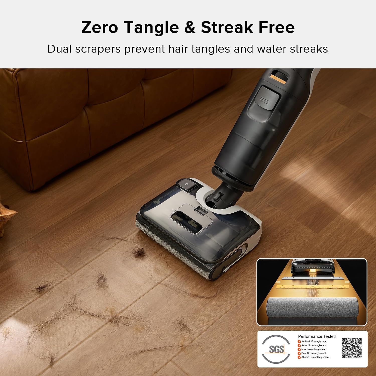 roborock F25 Wet Dry Vacuum Cleaner, Cordless Vacuum Mop All in One with 20000Pa, 194°F Hot Air Flash Drying & Hot Water Self Cleaning
