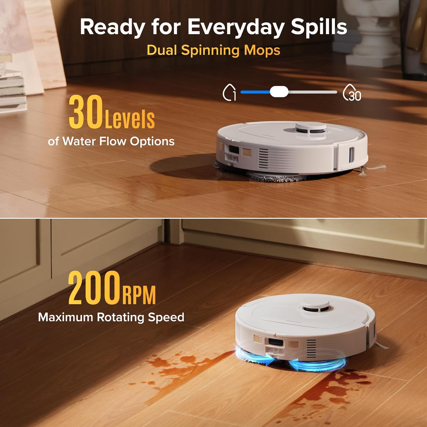 roborock Qrevo L Pro Robot Vacuum and Mop, 18,500Pa Powerful Suction, 75°C Water Mop Washing & 45°C Air Drying, All-in-One Self-Emptying & Refilling Dock, Anti-Tangle Brushes for Home, Pet Hair, White