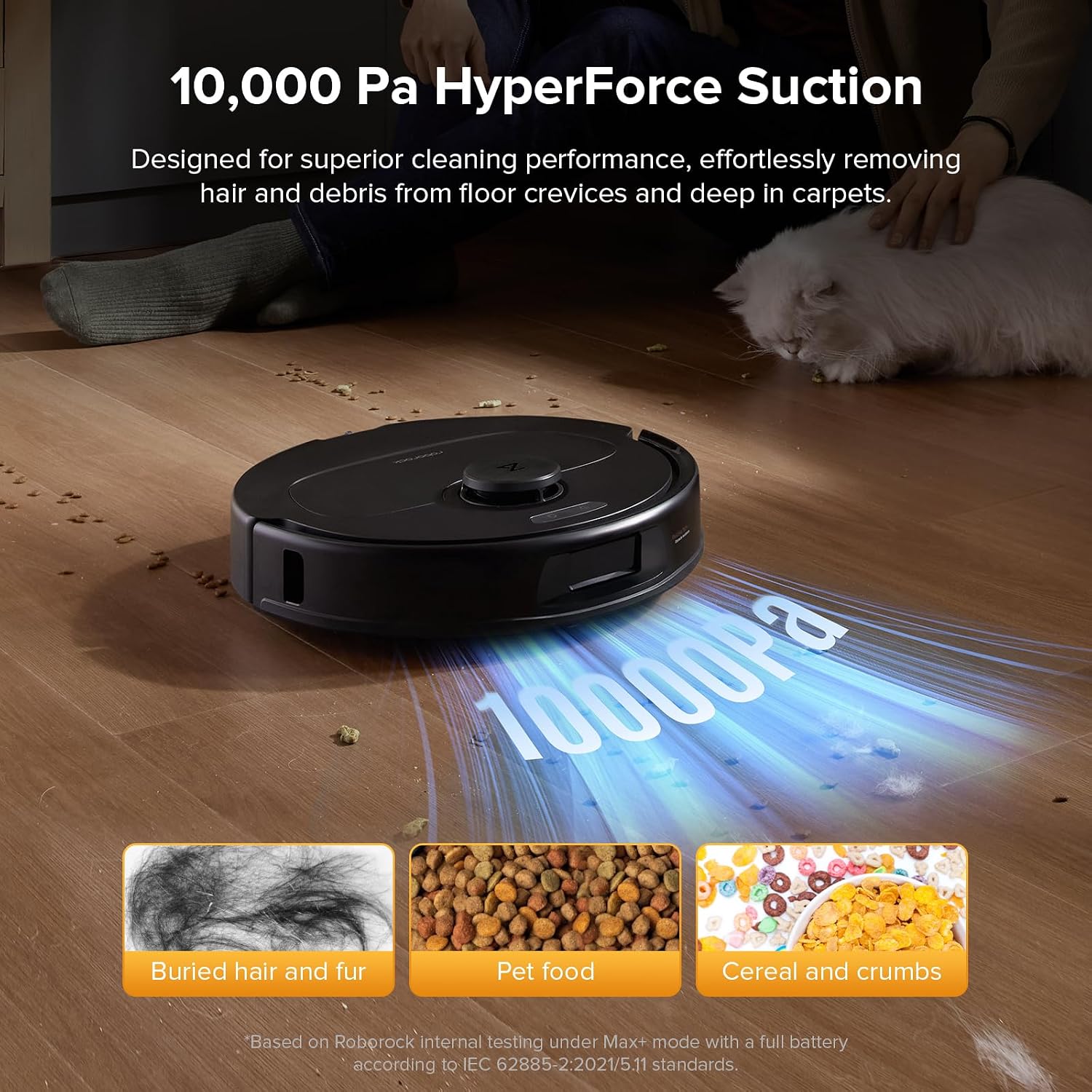 roborock Qrevo L Robot Vacuum and Mop, All-in-one Vacuum Cleaner, 10,000Pa Powerful Suction, Self Emptying & Refilling, Self Mop Washing & Air Drying, Anti-Tangle Brushes for Home, Pet Hairs, Black