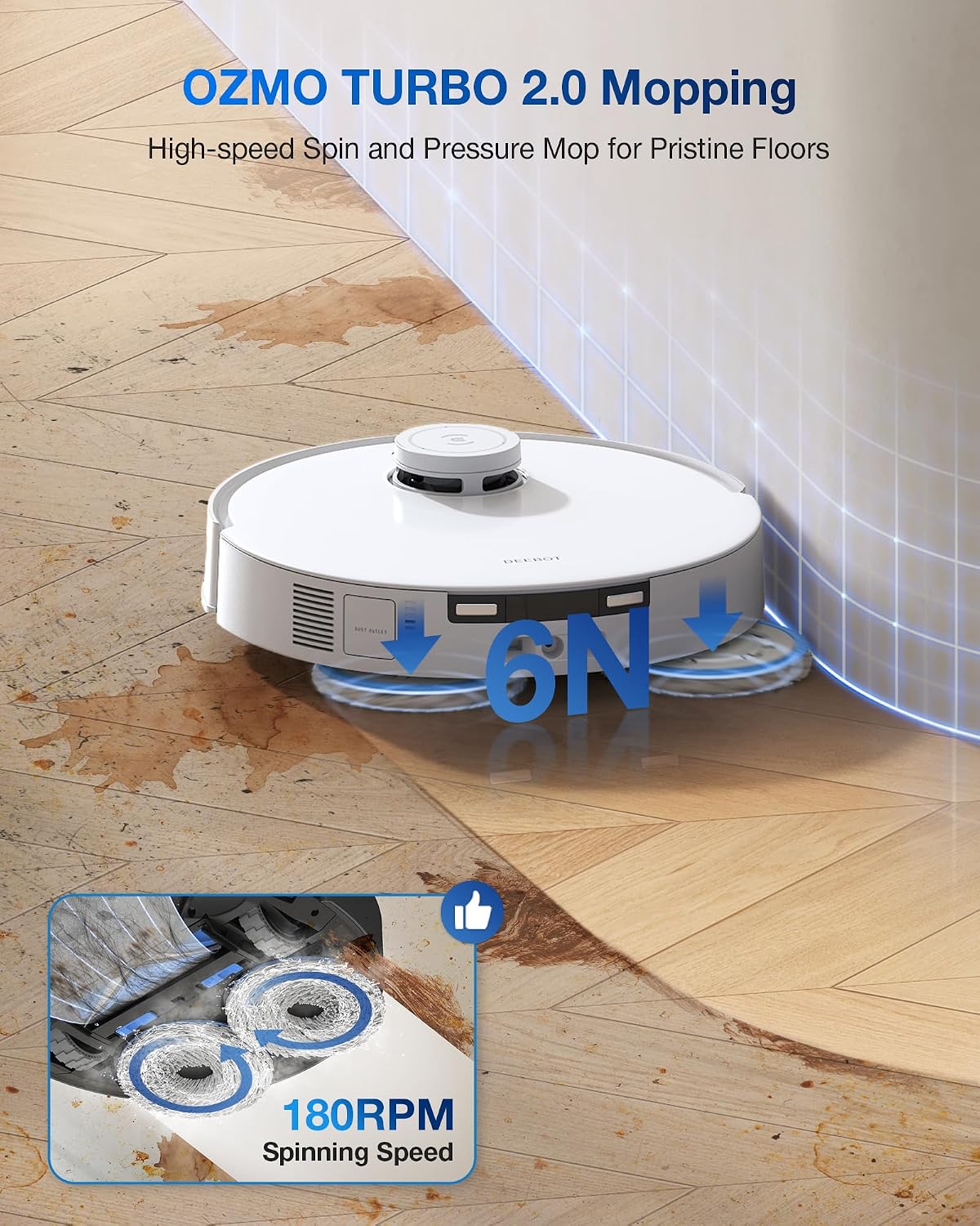 ECOVACS DEEBOT T30S Pro Robot Vacuum and Mop with 11,000 Pa Suction, Auto Empty Station Smart Navigation AI Edge Cleaning Robot,10-in-1 Cleaning Station