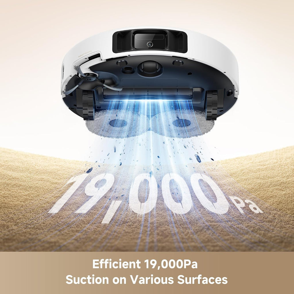 MOVA P50 Ultra Robot Vacuum with Flexible Mop, 19,000Pa Suction, Corner to Edge Cleaning, 75°C Dock Self Cleaning, Auto-Empty, Auto Refill, Obstacle Avoidance, Voice&App Control