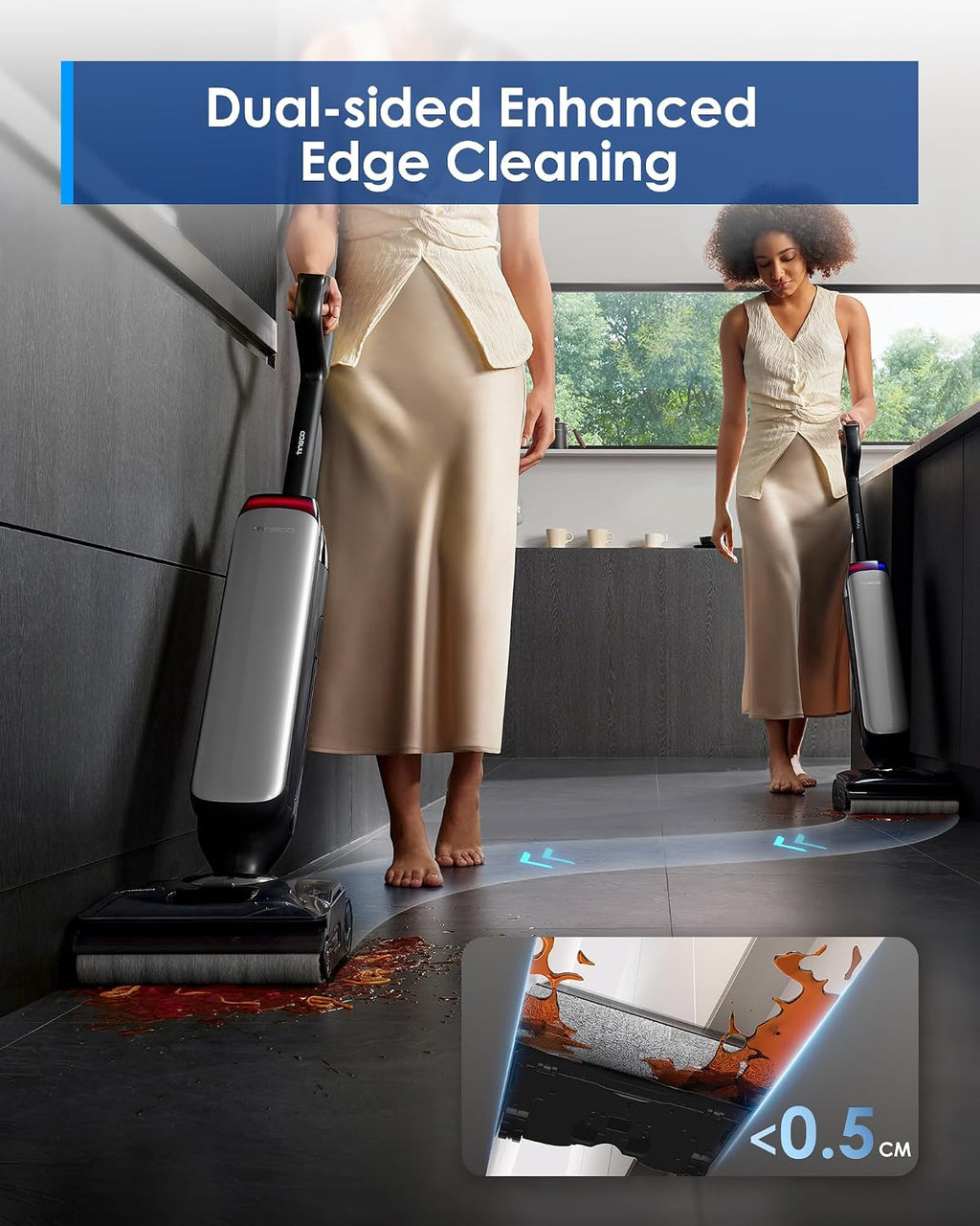 Tineco Floor One S9 Artist Wet Dry Vacuum Cleaner, 22kPa Suction, 360° SmoothDrive, Anti-Tangle Design, 85℃ Flashdry, 50 Min Runtime, Dual-Edge Cleaning, 180° Lay-Flat