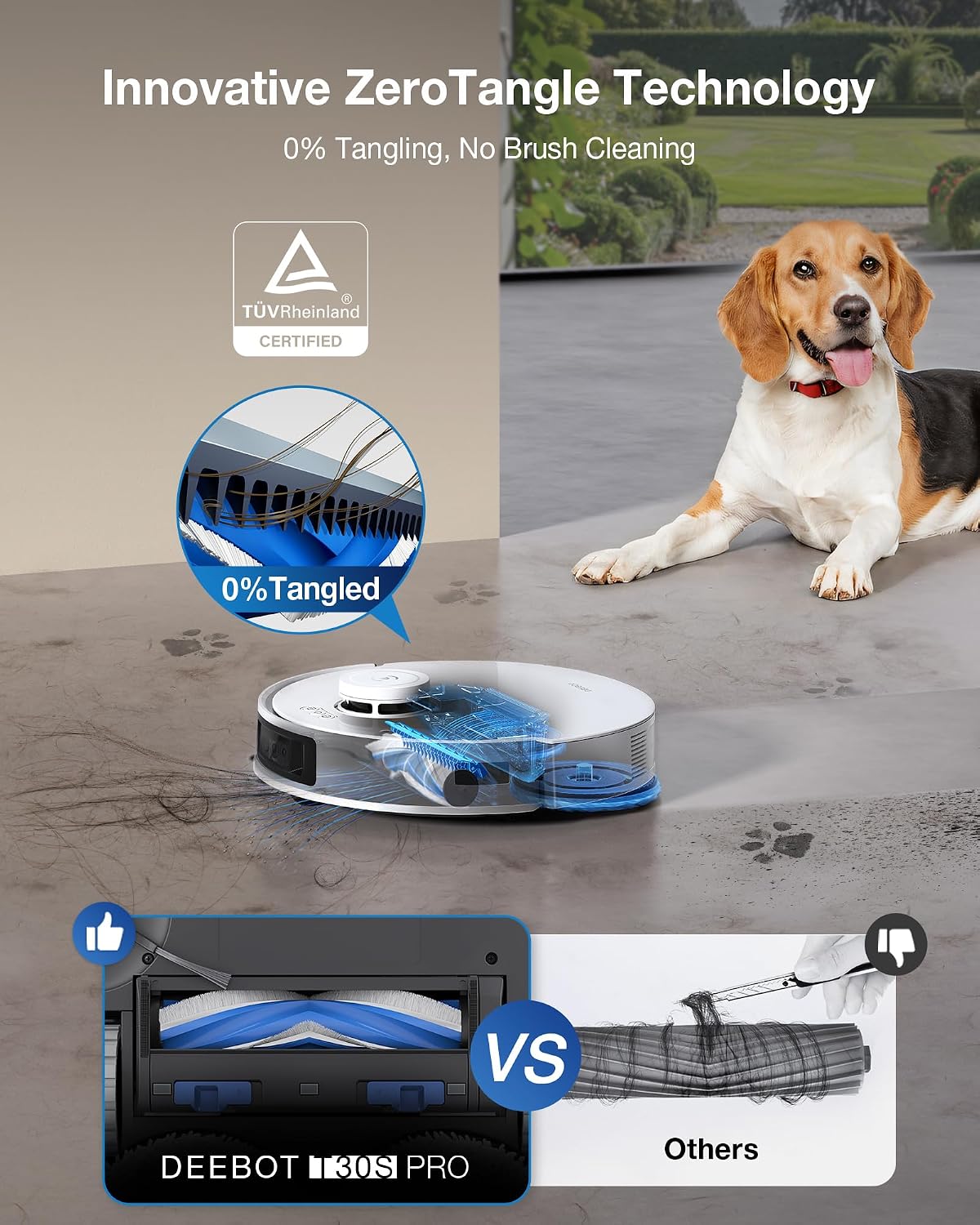 ECOVACS DEEBOT T30S Pro Robot Vacuum and Mop with 11,000 Pa Suction, Auto Empty Station Smart Navigation AI Edge Cleaning Robot,10-in-1 Cleaning Station