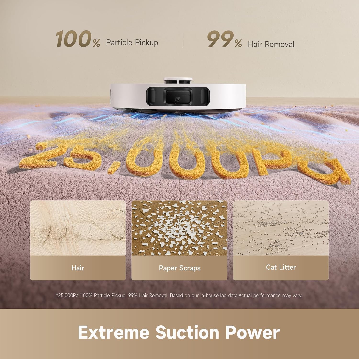 dreame D30 Ultra Robot Vacuum, Auto Vacuum & Mop, 25,000 Pa Suction Power, Dual Mop and Floor Cleaning,Carpet Detection,TriCut Brush Carpets & Pet Hair, App & Remote Control, Hands-Free Cleaning