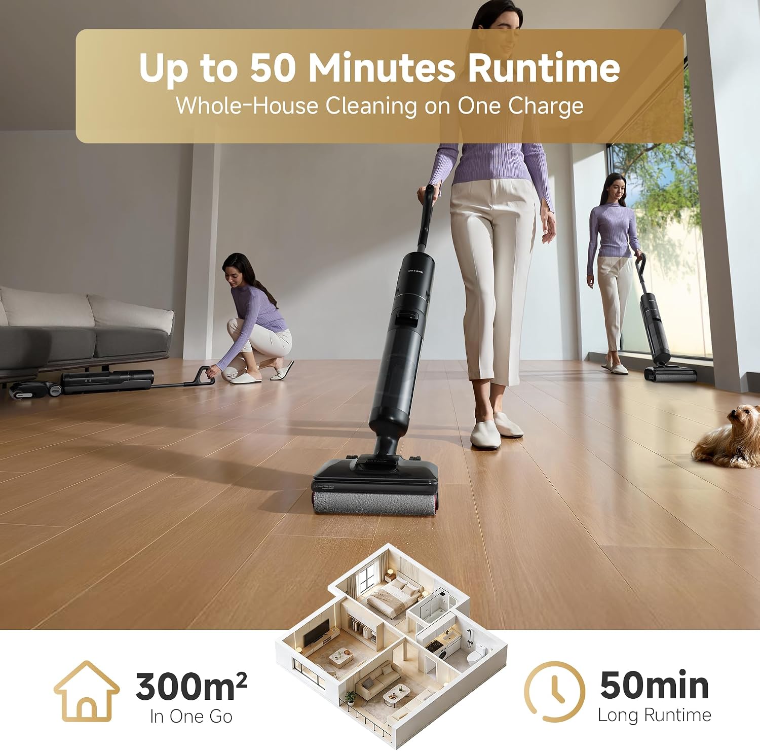 dreame H12 Pro FlexReach Fast Dry Cordless Wet Dry Vacuum, 180° Lie-Flat, 90°C Self-Cleaning & Fast Drying in 5 Min, Edge-to-Edge Cleaning, Smart Dirt Detection, 50 Min Runtime, Anti-Tangle