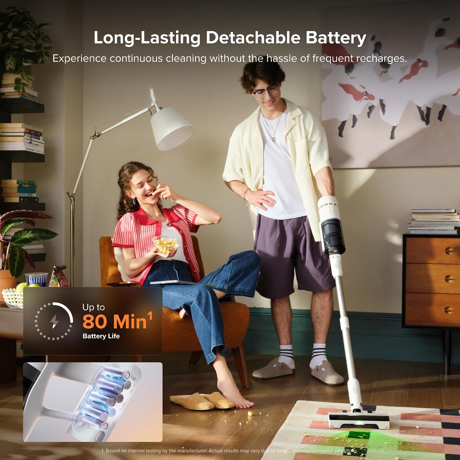 roborock H60 Hub Plus Cordless Vacuum Cleaner with Auto-Empty Dock, 170AW Max Suction, 0% Tangle Rate, 140° Ultra-Wide Green LED Light, Up to 80 Min Runtime, Anti-Tangle Brush for Carpets