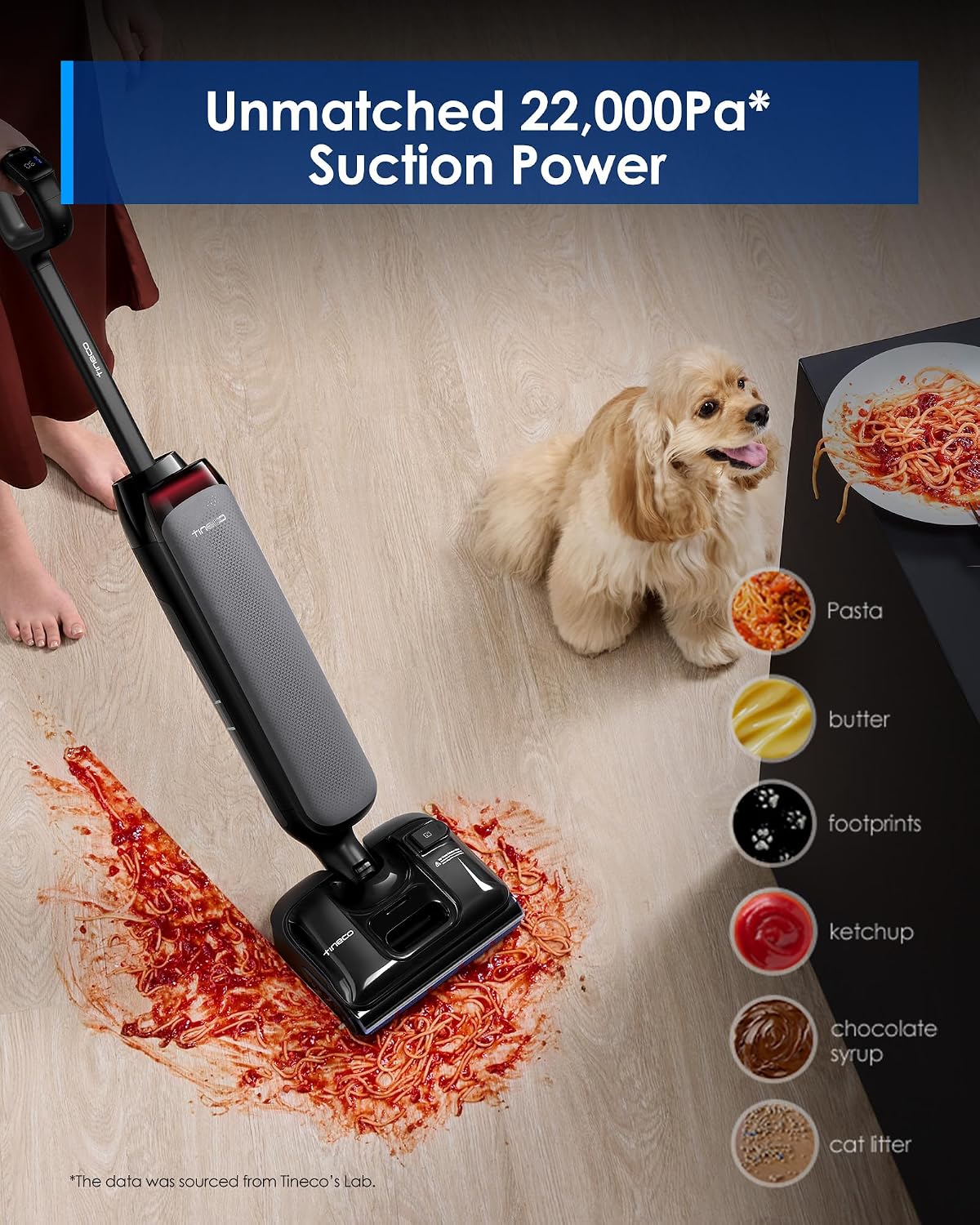 Tineco Floor One S7 Artist Wet Dry Vacuum Cleaner, 22kPa Suction, iLoop Smart Sensor, DualBlock Anti-Tangle Design, 85℃ Flashdry, 50 Min Runtime, Dual-Edge Cleaning, 180° Lay-Flat