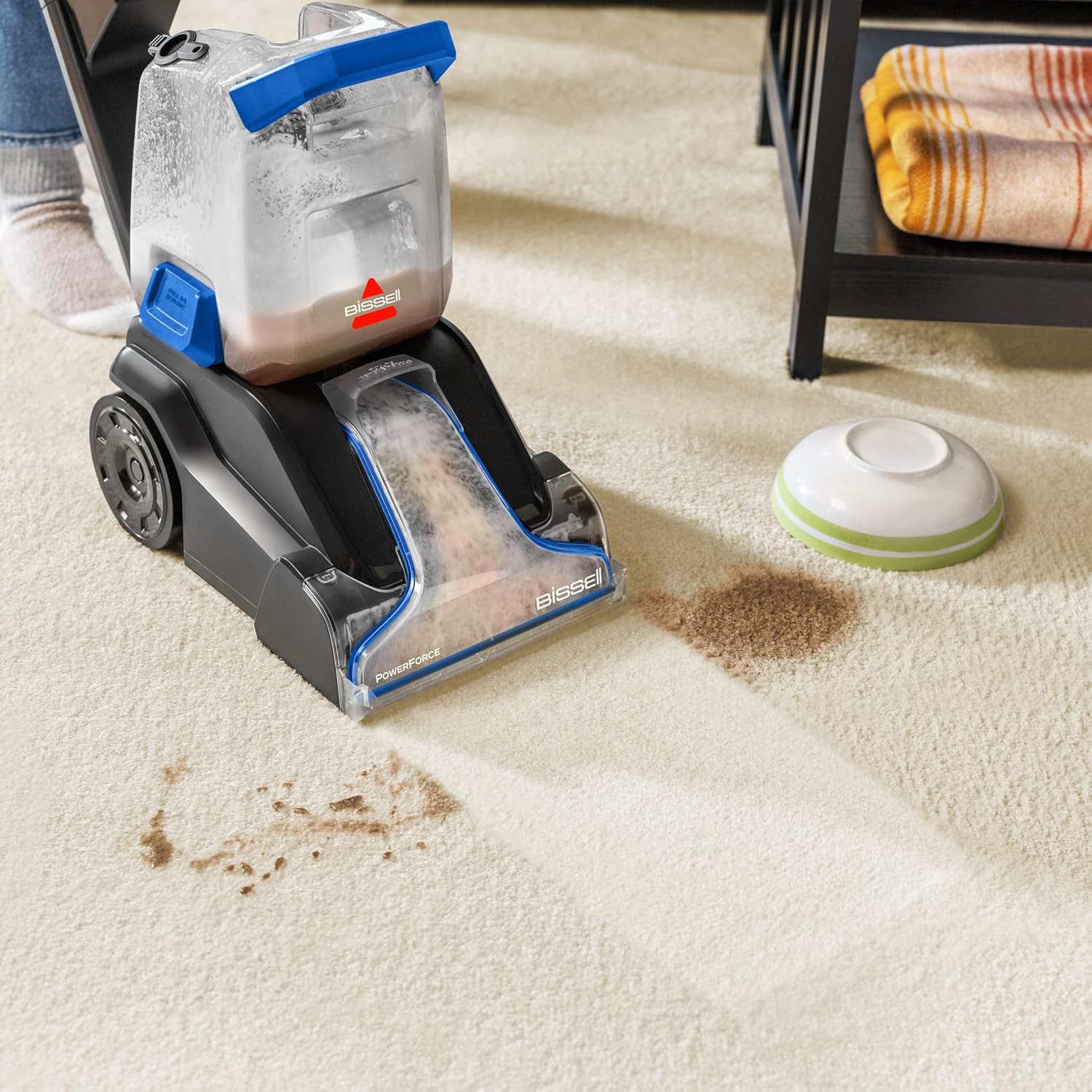 BISSELL PowerForce Upright Carpet Washer 4056F | Lightweight & Compact, Four-Row DeepReach PowerBrush for Powerful Stain & Pet Mess Removal, Easy to Empty & Clean